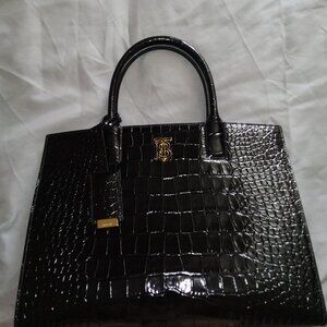 Authentic Burberry black leather bag